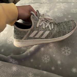 Adidas Gray and White Knit Sneakers